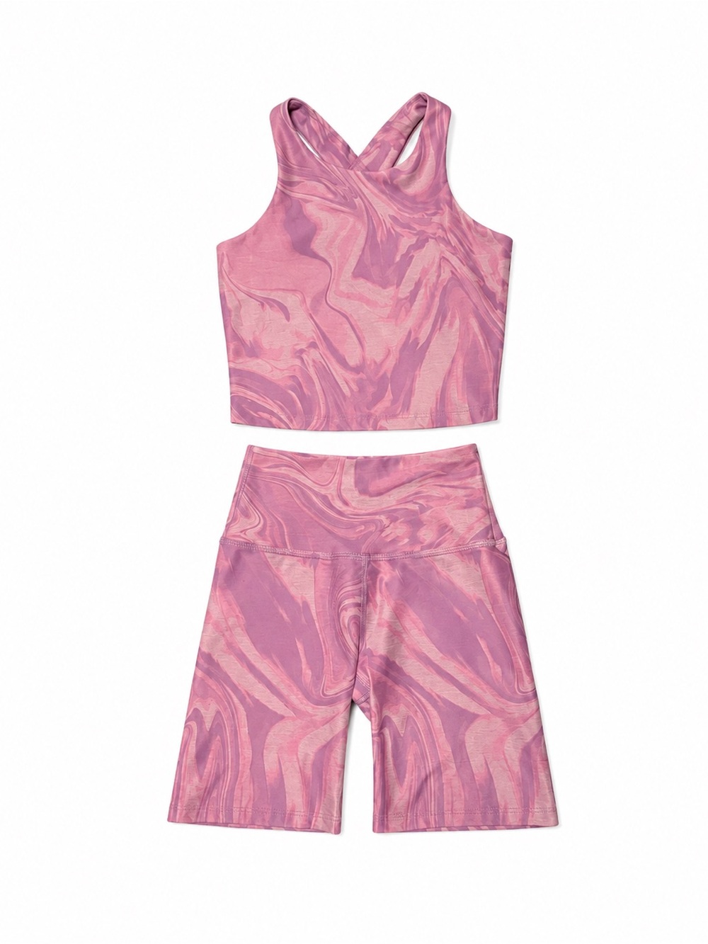 Beyond Yoga Set — Spacedye Refocus Cropped Tank and Keep Pace 5” Biker Short
